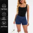 Denim Corset Top for Women Going Out Jean Crop Tank Tops Trendy Sleeveless Slim Fit Workout Denim Bustier (Black, L)