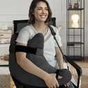 Shoulder Surgery Pillow, Shoulder Pillow for Shoulder Pain, Rotator Cuff Pillow, Arm Pillows for Adults After Surgery, Side Sleeper Pillow for Neck and Shoulder Pain Relief (black with two straps)