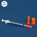 U-100 0.5cc/mL Syringes with 31G 5/16 inch (8mm) Needles Scientific Lab,Individual Package Pack of 100