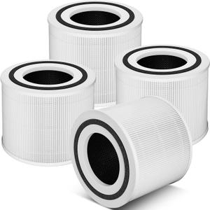 4 Pack 240 Replacement Filter Compatible with Puro 240 Air Purifier, 3-in-1 True HEPA 14 Filter Replacement Fit for 240 Air Purifier, Grade True HP-14 with Activated Carbon (White)