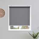 Sunoff Blackout Roller Shades Blinds Cordless for Windows Pull Down Room Darkening Door Blinds with Thermal Insulated Easy to Install for Living Room, Bedroom, Home, Office Bathroom Grey 32" W x 72" H