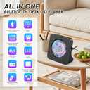 Gueray CD Player Portable Bluetooth: Desktop CD Players for Home CD Player with Timer Built-in HiFi Speakers with LCD Screen Display Home Audio Boombox FM Radio USB Type-c MP3 Music Player