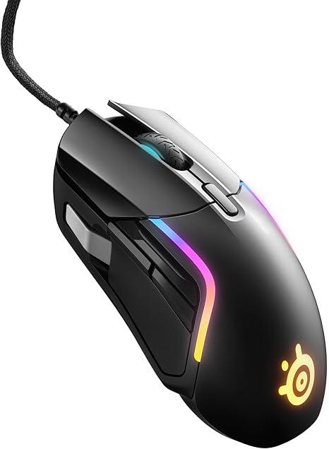 SteelSeries Rival 5 Gaming Mouse with PrismSync RGB Lighting and 9 Programmable Buttons – FPS, MOBA, MMO, Battle Royale – 18,000 CPI TrueMove Air Optical Sensor  Black