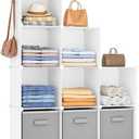 HOMIDEC Closet Organizers and Storage, 9 Cube Storage Organizer, Portable Closet Organizer Cubes Shelves for Clothes, Bedroom, Kids Room, Bathroom, Wardrobe, White