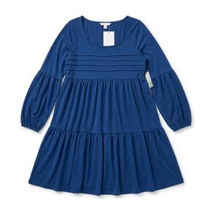 ETCYY NEW Summer Dresses for Women Dressy Casual 3/4 Length Sleeve Womens Fall Dress with Smocked Cuffs (Blue, S)