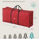 SONGMICS Christmas Tree Storage Bag with 1.6-Inch Wheels, Rolling Storage Bag, up to 9 ft, For Disassembled Holiday Tree, Length-Adjustable Handles, 600D Oxford Fabric, Cherry Red URXS004R01