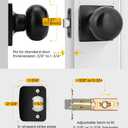 goldenwarm Matte Black Passage Door Knob - Stylish Interior Closet Door Handle for Hallway & Closet Doors, Adjustable Latch, Easy Installation, 5 Pack