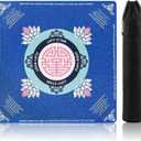 Mahjong Mat - 31.5x31.5 Non-Slip, Noise Reducing & Waterproof Game Mat for Mahjong, Poker, Dominoes, Tabletop Protection with Carry Bag, Mahjong Mat for Table & Mahjong AccessoriesBlue Lotus