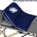 LITA XL Cot Pads for Camping, Soft Comfortable Cotton Thick Sleeping Cot Mattress Pad 72"x26", Grey and Navy Blue (Only Pad)