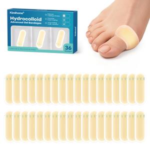 Gel Blister Bandages Hydrocolloid Bandages, Kimihome 36ct Blister Bandages for Heel, Blister Pads for Prevention & Recovery Water Resistant - Bunion Pack