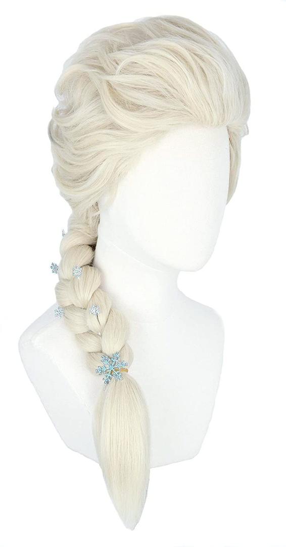 Topcosplay Cosplay Wig Blonde+6 Hairpins Long Braid Hair Halloween Costume Princess Wigs