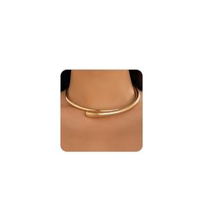 HUAYUNFANG Gold Chunky Choker Collar Necklace For Women Gold Statement Necklaces Geometric Teardrop Choker Necklace Hinged Open Necklaces Jewelry