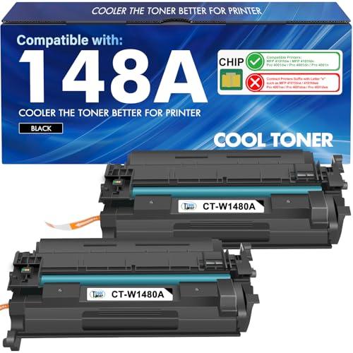 148A Toner Cartridge Black 4001n 4101fdw W1480A 148X Compatible Replacement for HP 148 148A W1480X for HP LaserJet Pro MFP 4101fdw 4101fdn Pro 4001dw 4001dn Printer Ink (2 Pack with Chip)