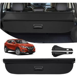 Powerty Cargo Cover for 2017-2022 Nissan Rogue Sport Accessories Trunk Cover Retractable Trunk Shielding Shade Cargo Luggage Cover Black