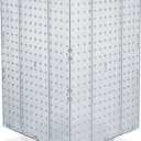 Azar Displays 701414-CLR Rotating Display Stand - 4-Sided Display Racks - Peg Display Carousel (14 W x 14 D x 20 H) - Easy Assemble Revolving Display for Retail - Pegboard Organizer, Clear