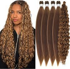 Ash Honey Brown Braiding Hair Pre stretched Hypoallergenic ez braid Pre stretched Braiding Hair Extensions for Knotless Braids Synthetic Crochet Braids, 2