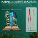 GEEMBI Book Lovers Gifts for Women - 2D Flat (Not 3D) Suncatcher Mushroom Christmas Ornaments 2025 - Bookish Gift for Readers Librarian, Christmas Ornament Gifts for Teacher, Fantasy Xmas Decorations (Emerald - Enchanted Tales)