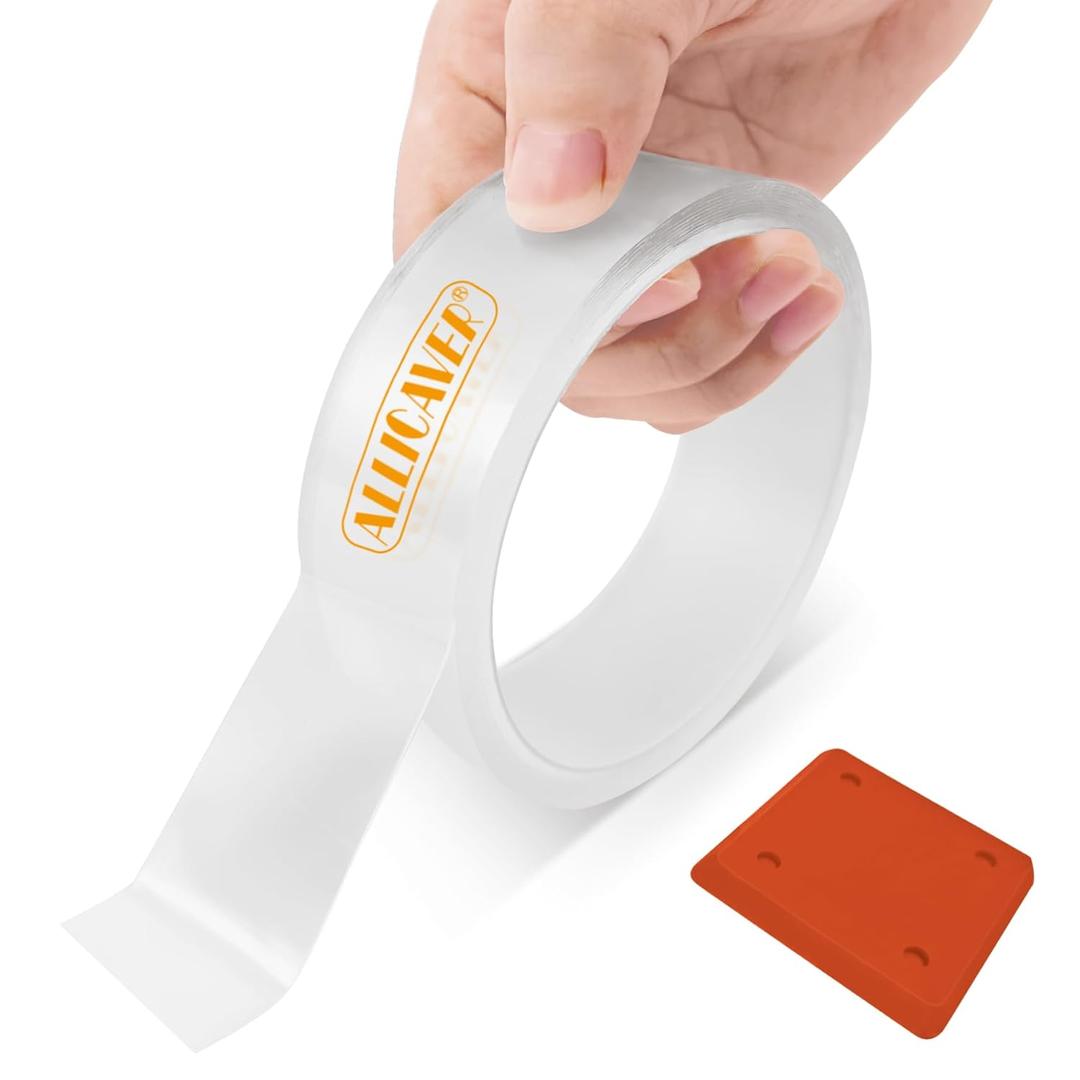 Clear Caulk Tape for Kitchen & Bathroom, Window Weather Sealing Tape, Countertop Sink Tub Shower Caulk Strip Self Adhesive Caulking Sealant Waterproof, Toilet Bowl Stick on Gel, Bathroom Accessories