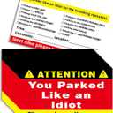 Bad Parking Cards, 100Pcs You Parked Like An Idiot Cards, 3.5"x2" Learn to Park Cards with Multi Reasons for Bad Parking, Funny Car Accessories Business Cards for Adults