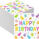 2 x 50 Pcs Easter Bunny Birthday Party Supplies 6.5 x 6.5 Inch Folded 3 Ply Bunny Birthday Disposable Paper Napkins for Easter Rabbit Egg Baby Shower Party Supplies