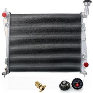 All Aluminum Radiator for 2011-2021 2012 2013 2014 2015 2016 2017 2018 2019 2020 Jeep Grand Cherokee Dodge Durango 3.6L V6 5.7L V8, 2 Row Core Cooing Radiators