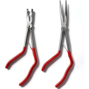 2-Piece Pistol Pliers Set, 11-Inch Long Nose And 10-Inch Long Handle Pistol Pliers, Can Be Used As Fishing Gear And To Hold Nuts And Fasteners, Easy To Work In Tight Spaces