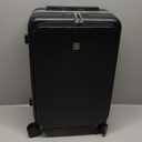 Hanke Grace Hard Shell Suitcases with Wheels,20 Inch Carry On Luggage Airline Approved with Aluminum Frame, Travel suitcase with Front Pocket Travel Luggage for Short Business Trips, Jet Black. (20 Inch Middle no opening)
