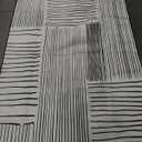Area Rug 5x7 Feet Abstract Lines, Non-Slip Comfort Floor Mat Washable Rug Modern High Traffic Durable for Living Room, Bedroom, Home Office (Green White)