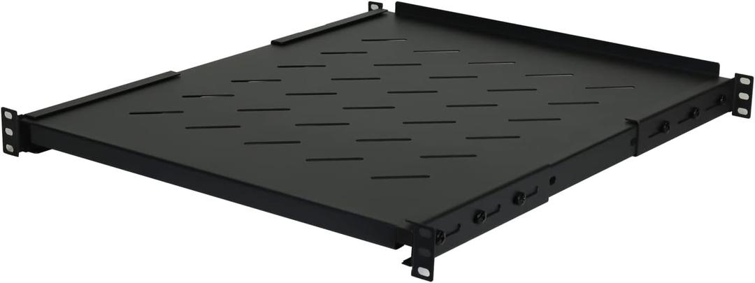 Aeons 1U 19-inch Fixed Rack Server Shelf Vented 4 Post Rack Mount Shelf 21.5 inches Adjustable Mounting Depth, for IT Data Network Cabinet Enclosure Equipment