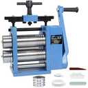 CTISMICE Rolling Mill, 3 in 1 Light Duty Roller Machine with Hand Crank for Pressing Gold Silver Copper Metal into Jewelry Sheets, Square and Half Round Wire of Various Sizes