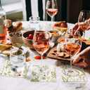 6 x Frienda 12 Pcs Wildflower Cocktail Coaster 6'' x 6" Spring Floral Reusable Fabric Coaster Washable Square Dinner Towel for Drink Coffee Bridal Shower Bachelorette Party Decoration