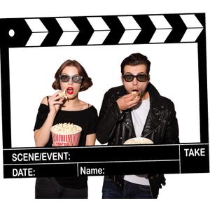 Large Movie Night Photo Booth Props, 25.59 x 15.75 Inch Movie Theme Party Decorations Photo Frame Film Clapper Board for Birthday Party Supplies
