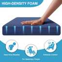 IASEAHK Chair Cushions for Dining Chairs Set of 4, Non Slip Kitchen Chair Pads, 17" x 16" x 2", Indoor Dining Chair Cushions with Ties, D-Shaped Seat Cushions for Kitchen Chairs, Navy Blue, 4 Pack