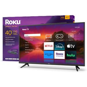 Roku Smart TV 40-Inch Select Series 1080p Full HD RokuTV with Roku Voice Remote, Bright Picture, Customizable Home Screen Live Local News, Sports, Gaming Roku Smart TV 40-Inch Select Series 1080p Full HD RokuTV with Roku Voice Remote, Bright Picture, Customizable Home Screen Live Local News, Sports, Gaming