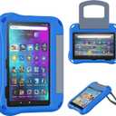 Fire 7 Tablet Case for Kids, only Compatible with 12th Gen 2022 Release, OQDDQO Lightweight Anti-Slip Shock Resistant Kid Friendly Cover with Stand for Amazon Kindle Fire HD 7 Tablet (Blue)