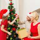 Syhood 24 Pcs Red Green Christmas Ball Ornaments, 2.4 Inch Glittering Plastic Hanging Decorations for Christmas Tree, Shatterproof Christmas Tree Balls for Xmas Wedding Party Decorations(Striped)