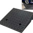 Rubber Curb Ramp 19.6"  19.6"  6", Portable Heavy Duty Driveway Curb Ramp Shed Ramp Threshold Ramp for Sidewalk Loading Dock Cars Wheelchairs Motorcycle Trucks Scooter Lawn Mower Pets 1 PCS Black