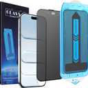 2-Pack Matte Privacy Screen Protector for iPhone Air 6.5-inch, 9H Tempered Glass, Full Coverage, Anti-Fingerprint, Auto Dust-Elimination, No Bubble, Easy Installation