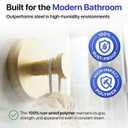 HOME SO Suction Cup Hooks for Shower & Bathroom Towel Holder 4-Pack Suction Cups Hooks for Hanging Towels, Robes, & Coats - Tiles, Glass Door or Mirror Shower Hooks & Towel Hooks Organizer - Gold
