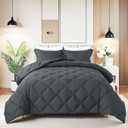black comforter set, 2 pillowcases (20x36in), 1 king size blanket