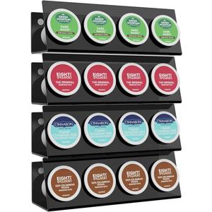 LifeMoreasy K Cup Holders, Acrylic Coffee Pods Organizer Stand Magnetic & Self-Adhesive Wall Mounted K Cup Stand for Kitchen Wall, Cabinet, Fridge (4 Pack for 16 Pods)