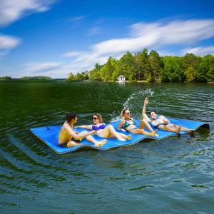 Goplus Floating Water Pad, 9'/12'/18' Lily Pad for Water Recreation and Relaxing, Tear-Resistant XPE Foam Floating Mat for Beach, Ocean, Lake