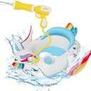 Coumy Kids Inflatable Pool Float with Integrated Squirt Gun,Fun Ride,on Float for Toddlers(Ages 3-8), Exciting Swimming Pool Toy for Boys and Girls
