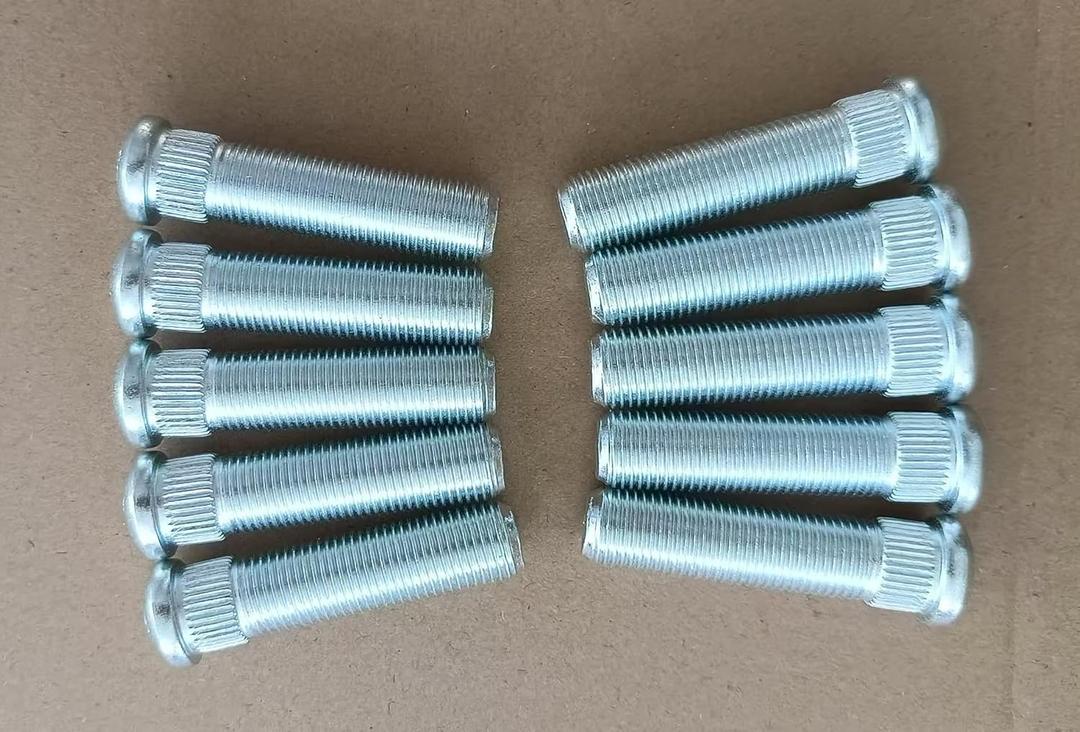10 PCS 1/2" Extended Longer Than Stock Serrated Wheel Stud Bolts Thread 1/2-20 - .535 in. Knurl, 2 in. Length Replacement for Chevrolet Buick Cadillac GMC Pontiac Oldsmobile