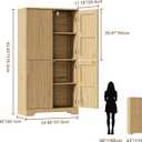 ChooChoo Bathroom Floor Cabinet with 4 Doors and Adjustable Shelves, 11.81"D x 23.62"W x 43.31"H