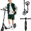 Nattork Kick Scooter for Kids 6+ Years Teens Adults - 220LB Weight Capacity, Front Shock Absorber and Adjustable Handlebar - Smooth Ride with 8" Sturdy Wheels, Ideal for Outdoor Sports