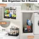 REALINN Under Sink Organizer, Pull Out Cabinet Storage 2 Tier Slide Out Sink Shelf, Kitchen Organizers and Storage, Black, 1 Pack