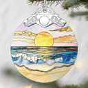 Christmas Ornaments: Christmas Tree Decorations, Beach Sunset Holiday Decor, Stocking Stuffers, Gift Ideas, Xmas Gifts, Summer Vibes Gifts & Gift for Beach Lover (Coconut Tree&sunshine)
