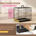Portable Single Door Dog Crate, Durable Metal Wire Cage with Removable Tray