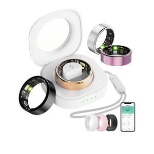 Oucscru Smart Ring for Women Men, Health Tracker with Heart Rate/Blood Oxygen/Blood Pressure/Sleep Monitoring/Step Counting, IP68 Waterproof Fitness Ring, No App Fees for iPhone & Android, Gold #12